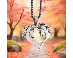 My Sweet Romance® - Ketting met 2 Paarden - Zilverkleurig