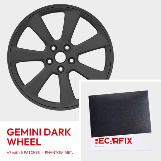 Tesla Model 3 - Réparation de jante endommagée Gemini Dark Wheel Phantom Metallic
