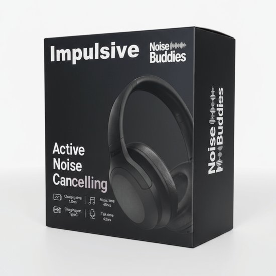 Noise Buddies Impulsive - Draadloze Koptelefoon met Noise Cancelling en 40 uur Batterij