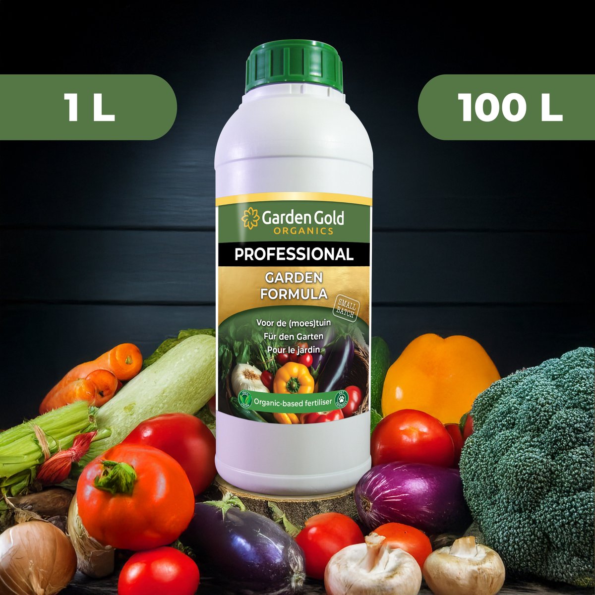 Garden Gold Biologische Moestuin Voeding – 1 L – Vloeibare Plantenvoeding voor Tuin, Border en Moestuin – 5-15 ml per 1 L Water