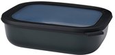 Mepal – Multi bol Cirqula rectangulaire 2000 ml – Mag au congélateur, au micro-ondes et au lave-vaisselle – Nordic black – Convient comme récipient de préparation de repas