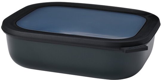 Mepal – Multi bol Cirqula rectangulaire 2000 ml – Mag au congélateur, au micro-ondes et au lave-vaisselle – Nordic black – Convient comme récipient de préparation de repas