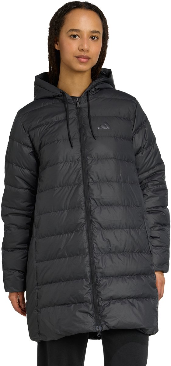adidas Sportswear Essentials CLIMAWARM 3-Stripes Light Down Parka met Capuchon Dames Zwart