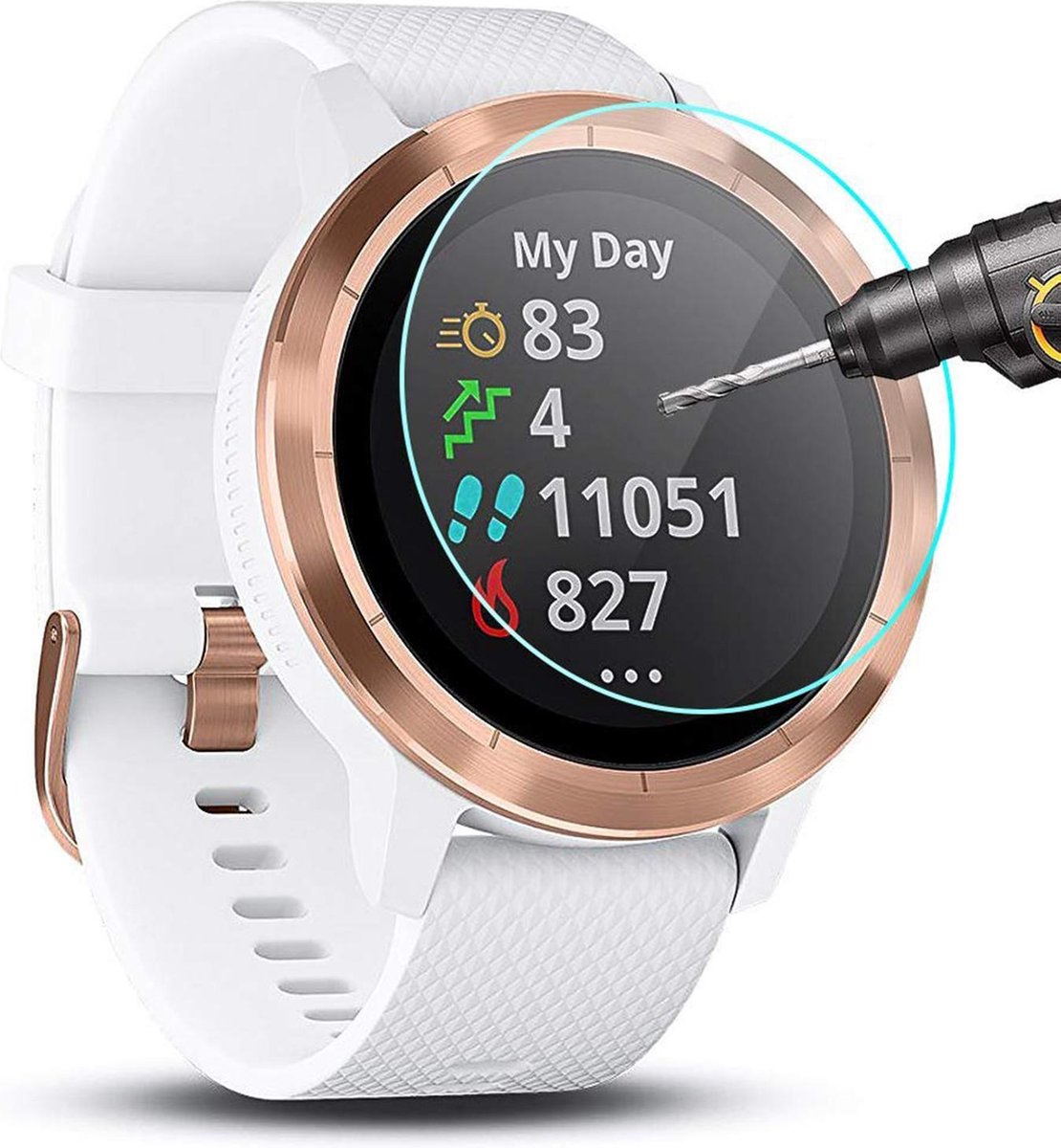 Screenprotector geschikt voor Garmin Vivoactive 3 - Tempered Glass Gehard Glas