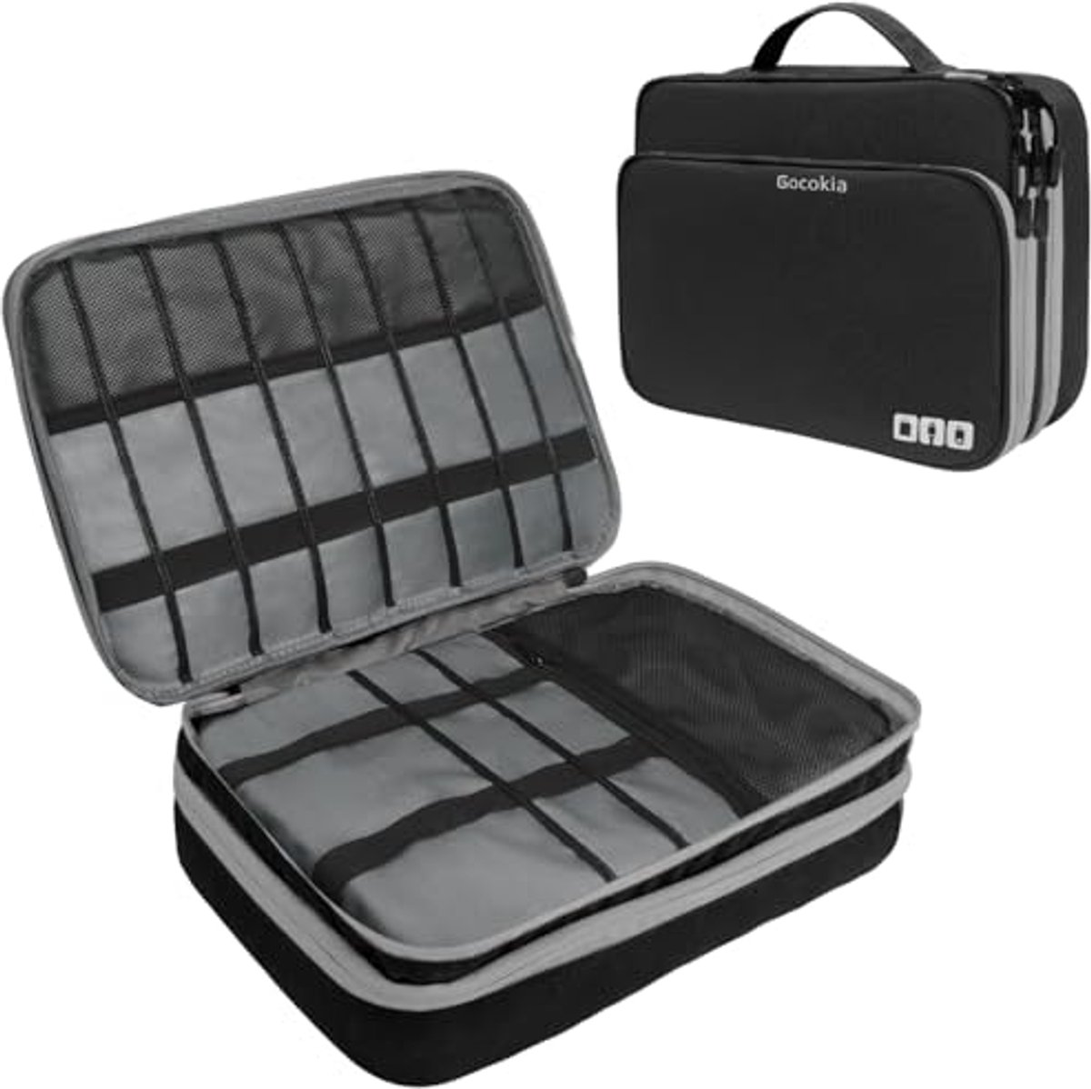 Reiskabel Organizer Tas - 3 Laags, X-Large Capaciteit voor Elektronica Accessoires