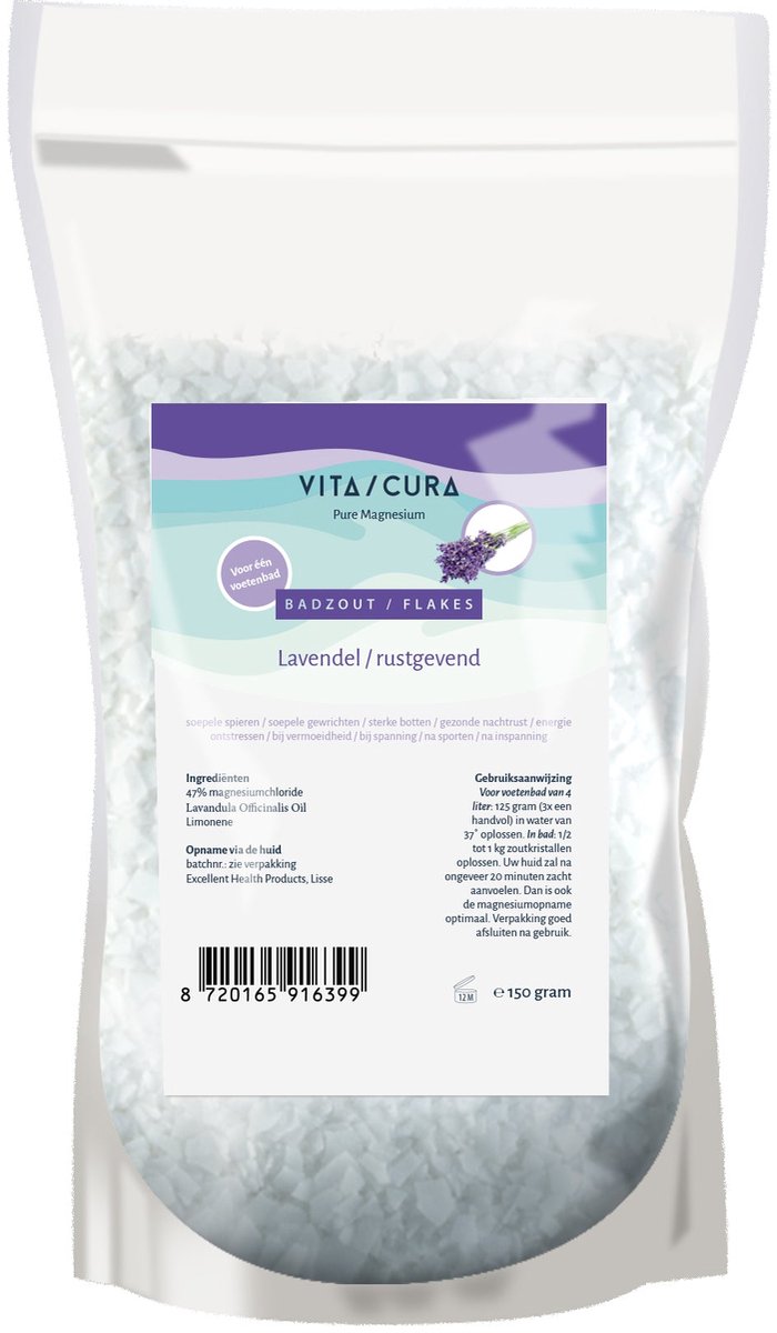 Vitacura Magnesium zout flakes lavendel 150 Gram