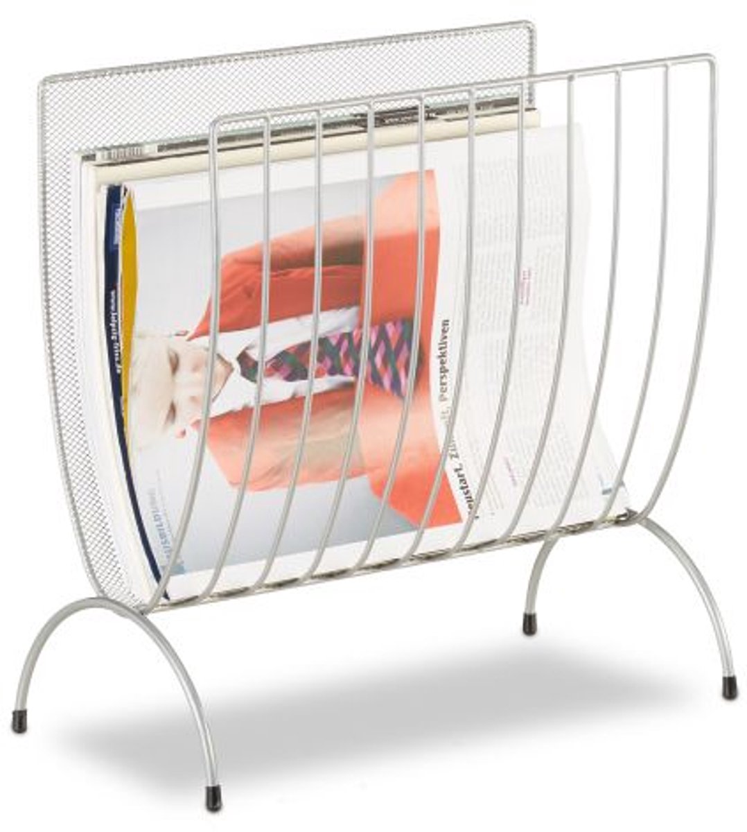 Doodadeals® Tijdschriftenrek – Tijdschriftenhouder Metaal – Tijdschriftenbak – Zilver – 35 x 34 x 18 cm – Modern en Duurzaam