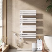 EMKE Elektrische Handdoekradiator - Slimme Bediening - APP Week Timer - 104x60cm - 600W - Glans Wit