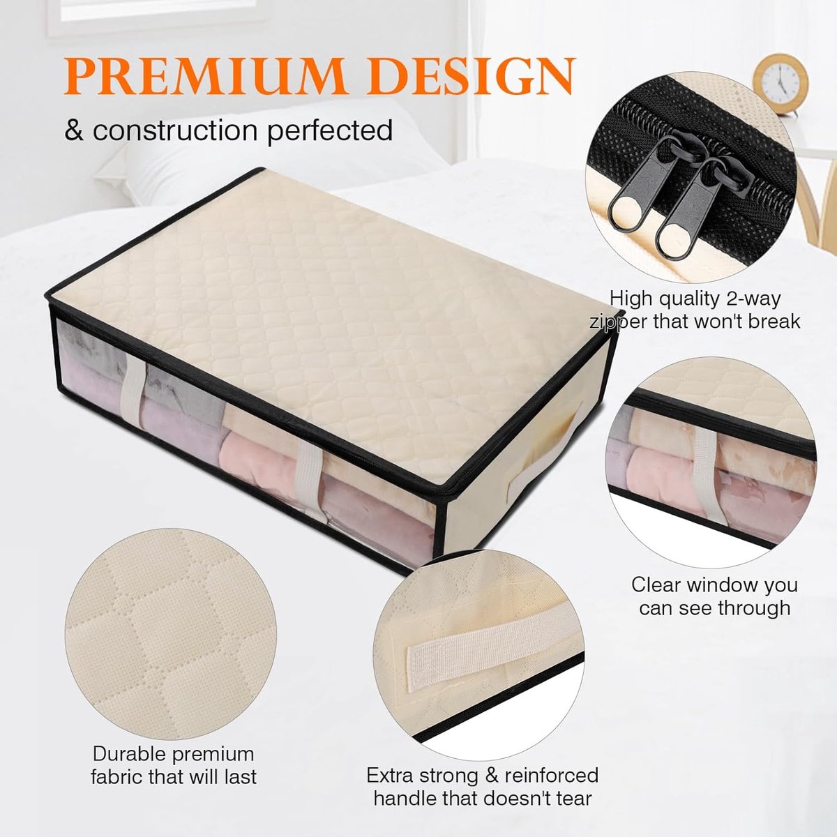 Candala Opbergzakken Set van 2 60.0x45.0 cm PE Duurzaam, Vacuum, Compressie
