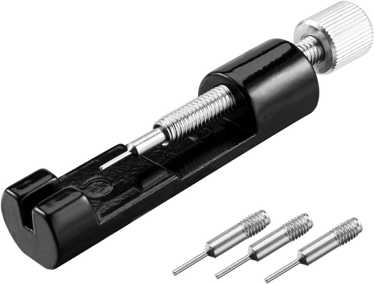 Metalen horlogeband verkleining gereedschap met rechte pin verwijderaar en riem aanpassing - Horlogemakers toolset met metalen schakels