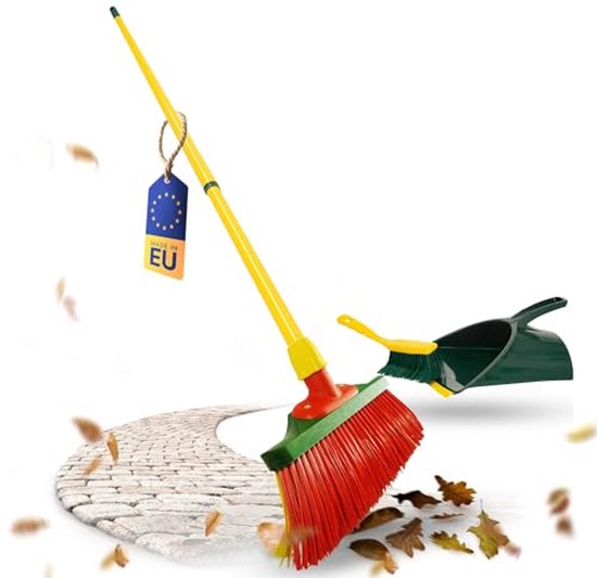Bezem rood 35 cm met steel » Houthandel Sneek
