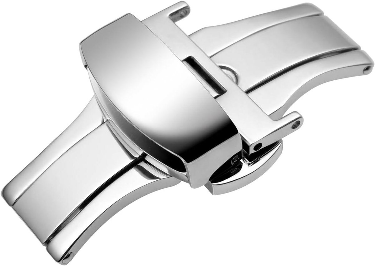 Roestvrijstalen inzetsluiting voor horlogeband - 16 mm 18 mm 20 mm - Zilver - 18mm breed - vervangende gesp - riemaccessoire