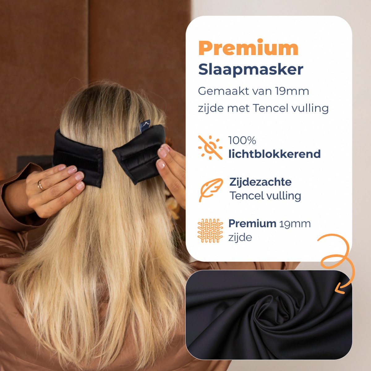 Best Life Zijden Slaapmasker - Oogmasker Slaap - Vrouwen & Mannen - Zwart — afbeelding 2