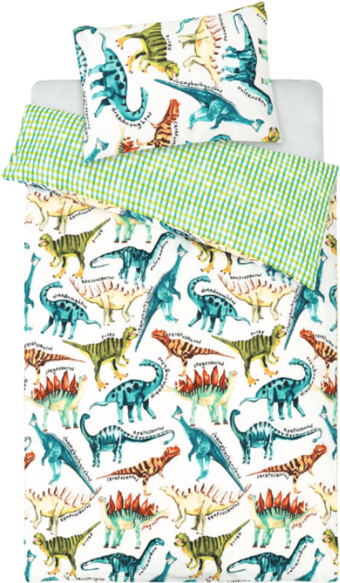 Dinosaurus - Dekbedovertrek - 140 x 200 cm. - Dino - Dekbed - Eenpersoons