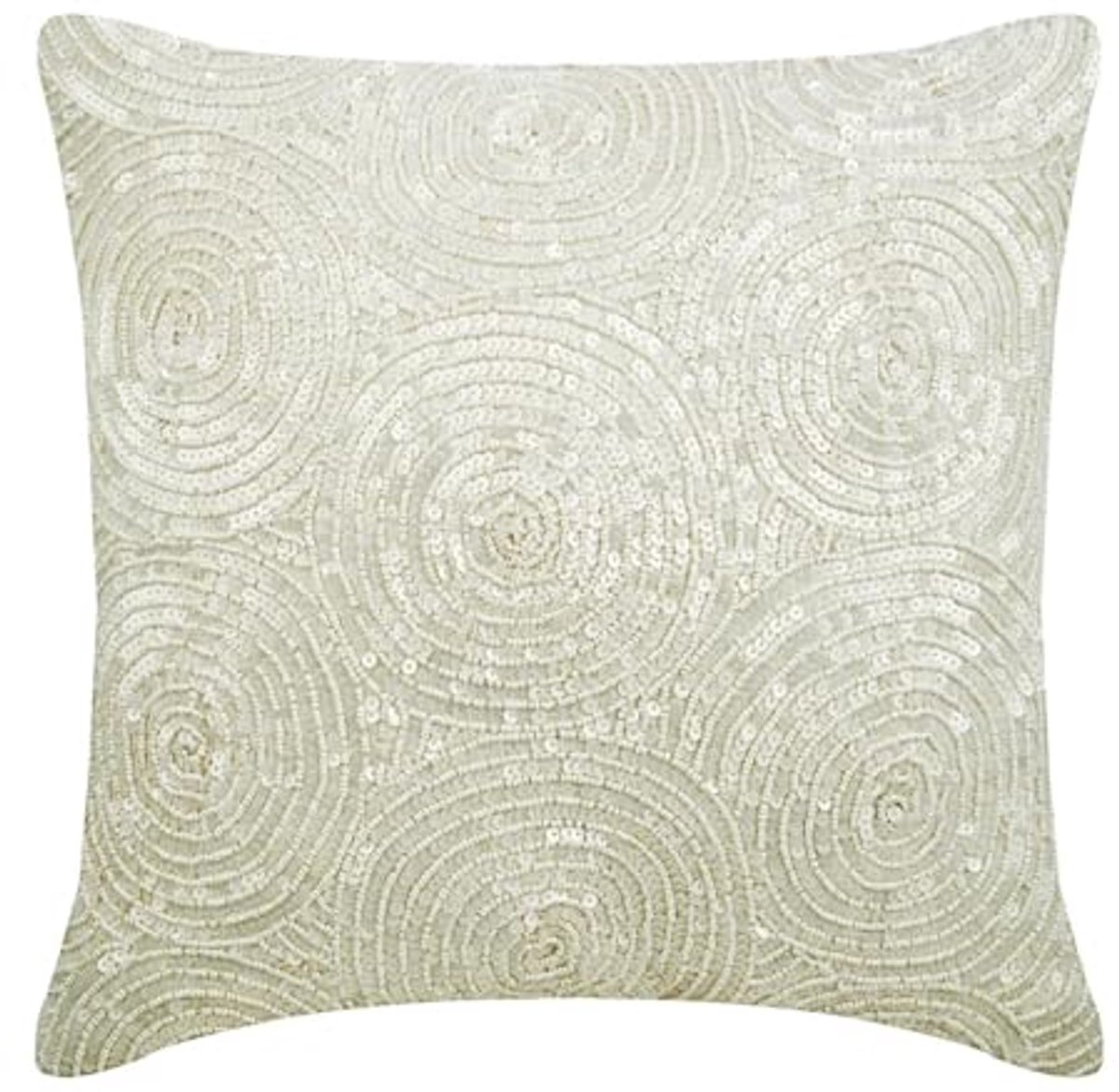 Decoratieve Ivoren Kussenslopen 30 x 30 cm met Pailletten en Modern Patroon