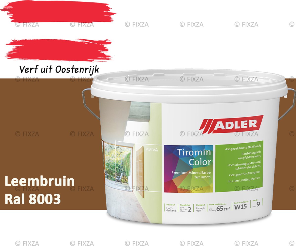 ADLER Aviva Tiromin-Color Silicaat Muurverf Binnen – 1 Liter – RAL 8003 Leembruin, Hoogdekkende & Ademend – Ecologische Schimmelwerende Wandverf