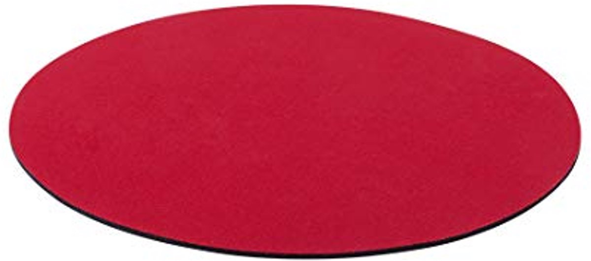 Extra dunne muismat voor computer - Antislip siliconen onderkant, Ultradun, Rond, Rood