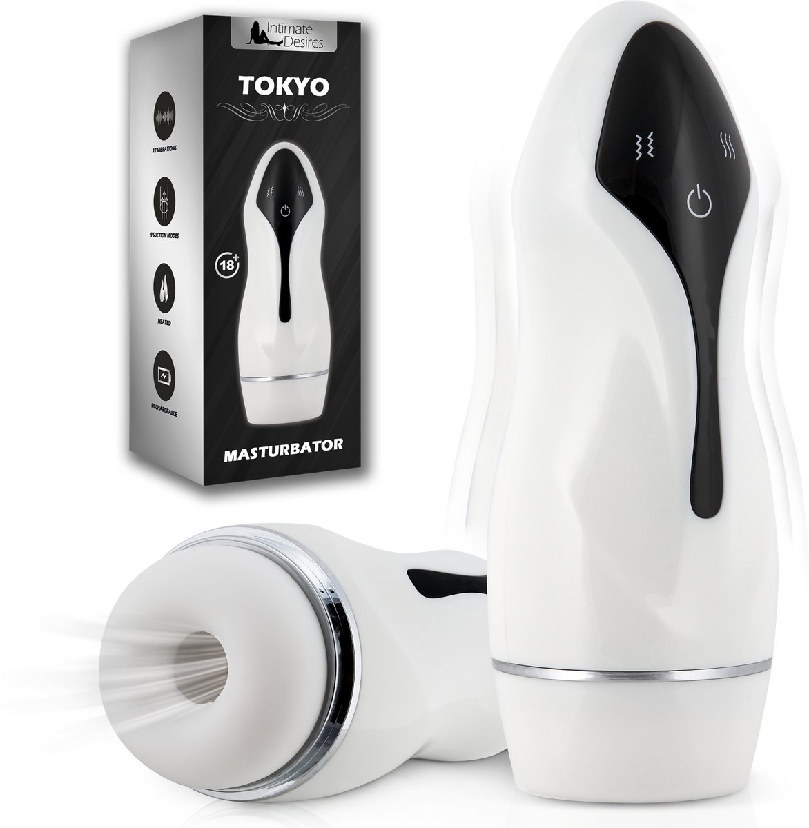 Intimate Desires® Tokyo - Masturbator voor man - Pocket Pussy - Verwarmd - Tril- & Zuigfunctie - Automatische Masturbator - Sex Toys voor mannen - Oplaadbaar
