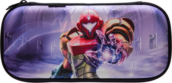 Zwarte hoes met Metroid Prime 4 artwork, rode en gouden Samus Aran.