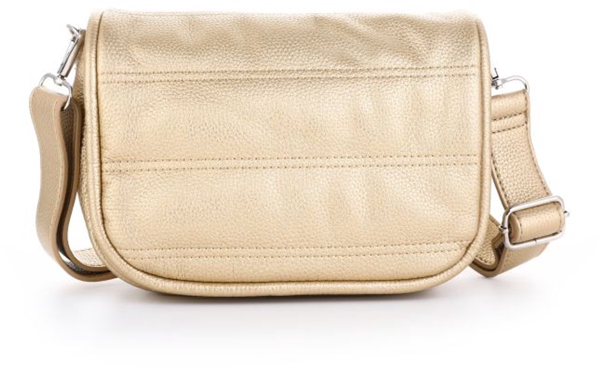 pu leren schoudertas dames – compacte crossbody tas – trendy handtas met klep – elegante party tas – cadeau idee – 20x16x7 cm - goud