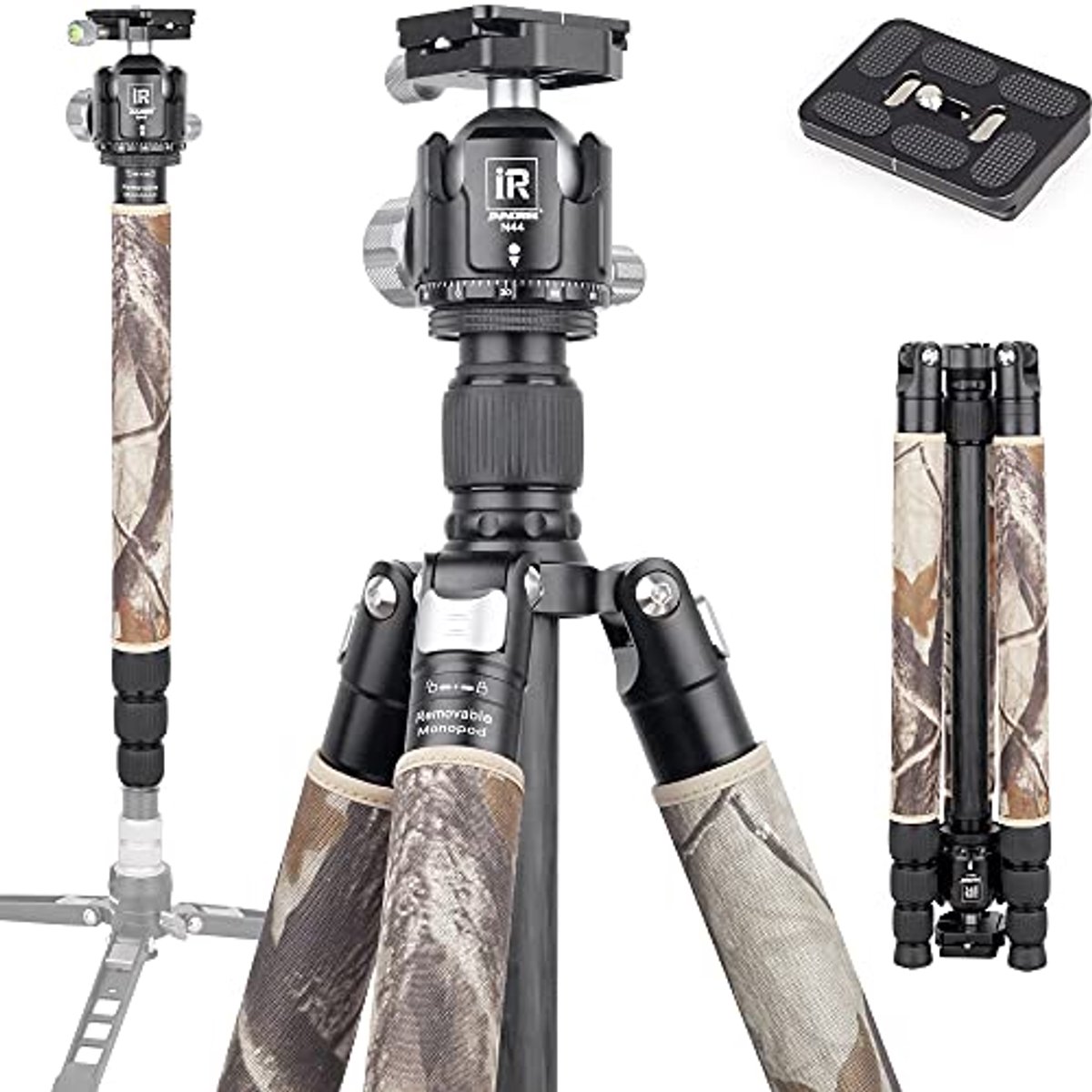 Professioneel Koolstofvezel Reisstatief 2-in-1 met Monopod en Balhoofd - Max Belasting 20 kg