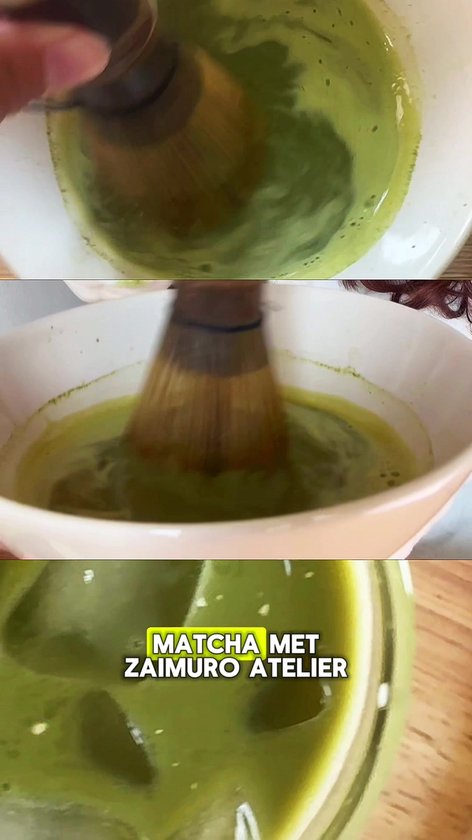 Zaimuro Atelier – Roze Matcha Set Starterkit – 3-delig – Donker Bamboe Klopper (Whisk), Lepel & Houder – Alles voor je matcha