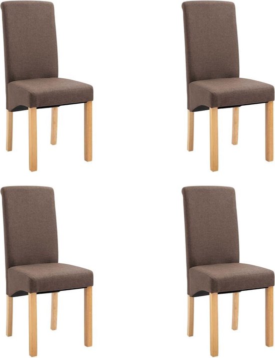 Uitdrukkelijk kaart Mening Eettafel stoelen Stof Bruin 4 STUKS / Eetkamer stoelen / Extra stoelen voor  huiskamer... | bol.com