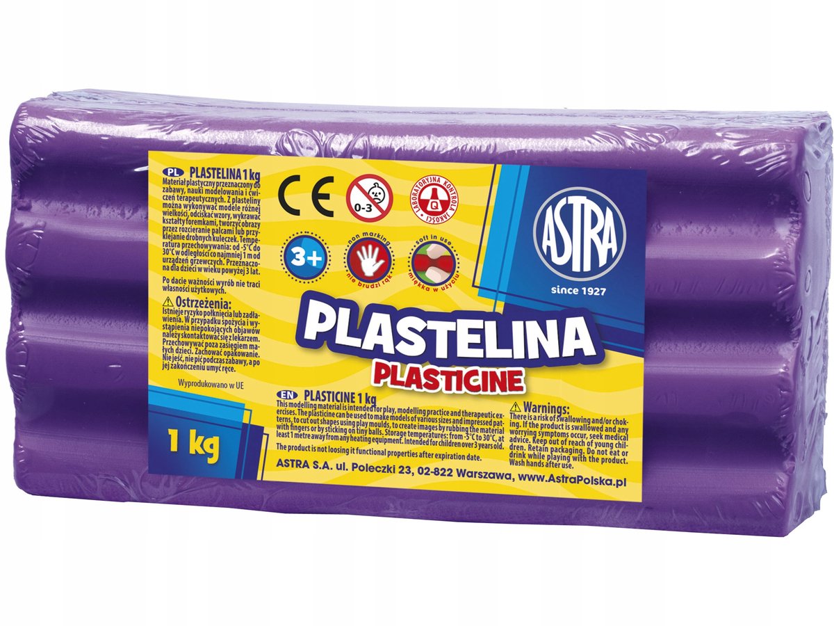 Astra Plastiline 1kg - Zachte Fioleten Klei voor Kinderen