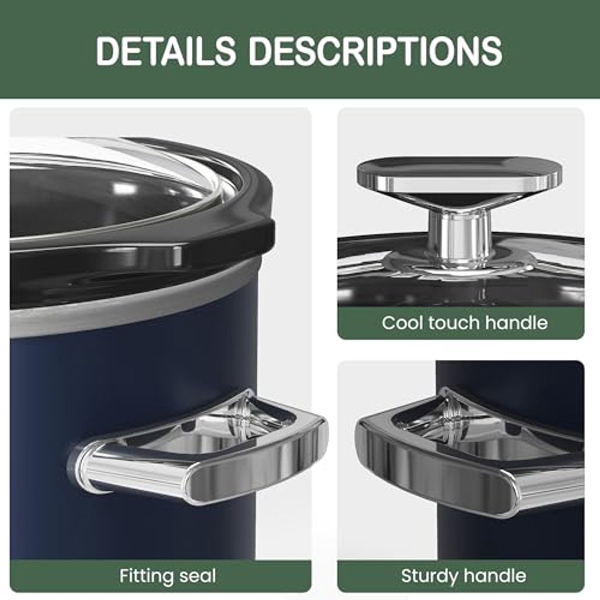 Slow Cooker 2 Liter - 3 Temperaturen - Verbeterde Keramische - afbeelding 3