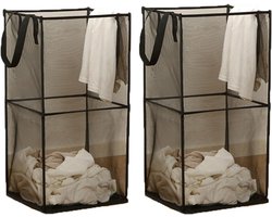2 Stuks Opvouwbare wasmand met handgrepen, mesh, pop-up opvouwbare wasmand, opbergmand voor thuis, organizer, slaapkamer, reizen