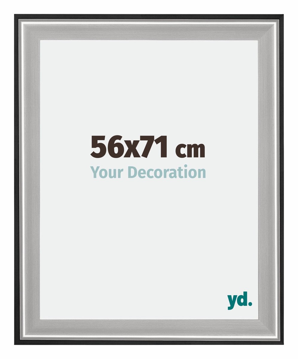 yd. Your Decoration - Fotolijst 56x71 cm - Hout - Zwart Zilver Gepolijst - Birmingham