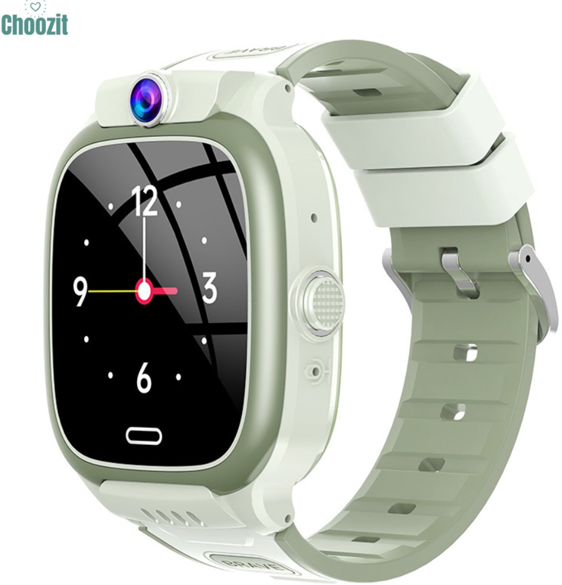 Kinder Smartwatch met GPS & Telefoonfunctie – Veiligheidshorloge voor Kinderen met Camera, SOS-Knop & Locatietracking – Ouderlijk Toezicht – Groen/Wit