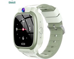 Kinder Smartwatch met GPS & Telefoonfunctie – Veiligheidshorloge voor Kinderen met Camera, SOS-Knop & Locatietracking – Ouderlijk Toezicht – Groen/Wit