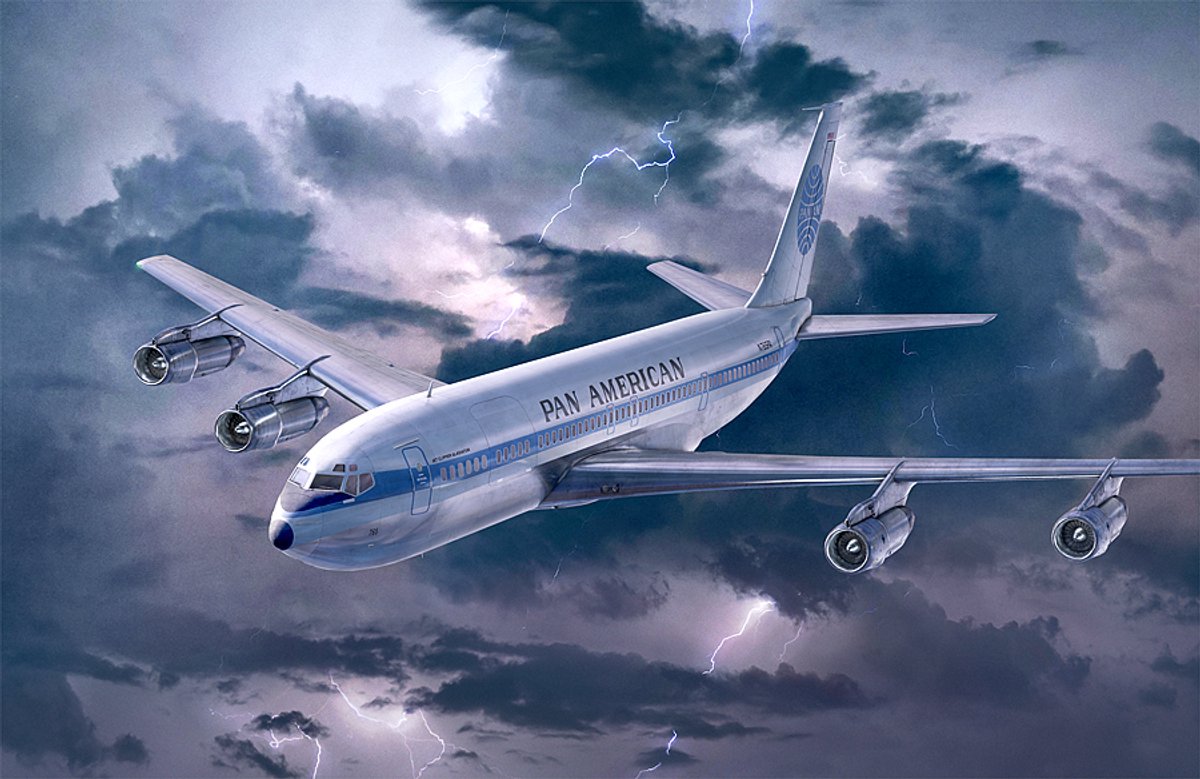 Roden Modelbouwpakket Vliegtuigen - 338 Boeing 707-321 - Amerikaans Passagiersvliegtuig Plastic - 1:144 - Modelbouw