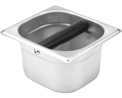 GOODEVN Uitklopbak Koffie van 201 Magnetisch Vrij RVS - 10cm Compacte Espresso Knock Box - Ingebouwde Opvangbak voor Koffiedik