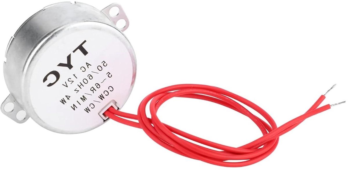 Synchrone motor 12V 4W 5-6 rpm CCW/CW omkeerbaar met kabel.