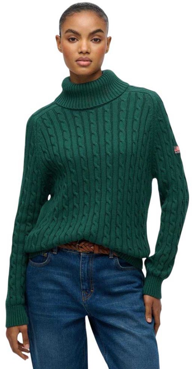 Superdry Slouchy Cable Coltrui Dames Sweaters Groen
