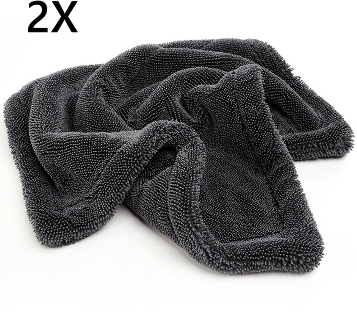 TLVX 2 stuks Auto Droogdoek 40x40cm – Microvezel doek 1000GSM – Super Zacht – Zeer Absorberend – Droogt uw auto gemakkelijk en snel na het auto wassen – Streeploos resultaat – Voorkom Kalk druppels – Wasbaar