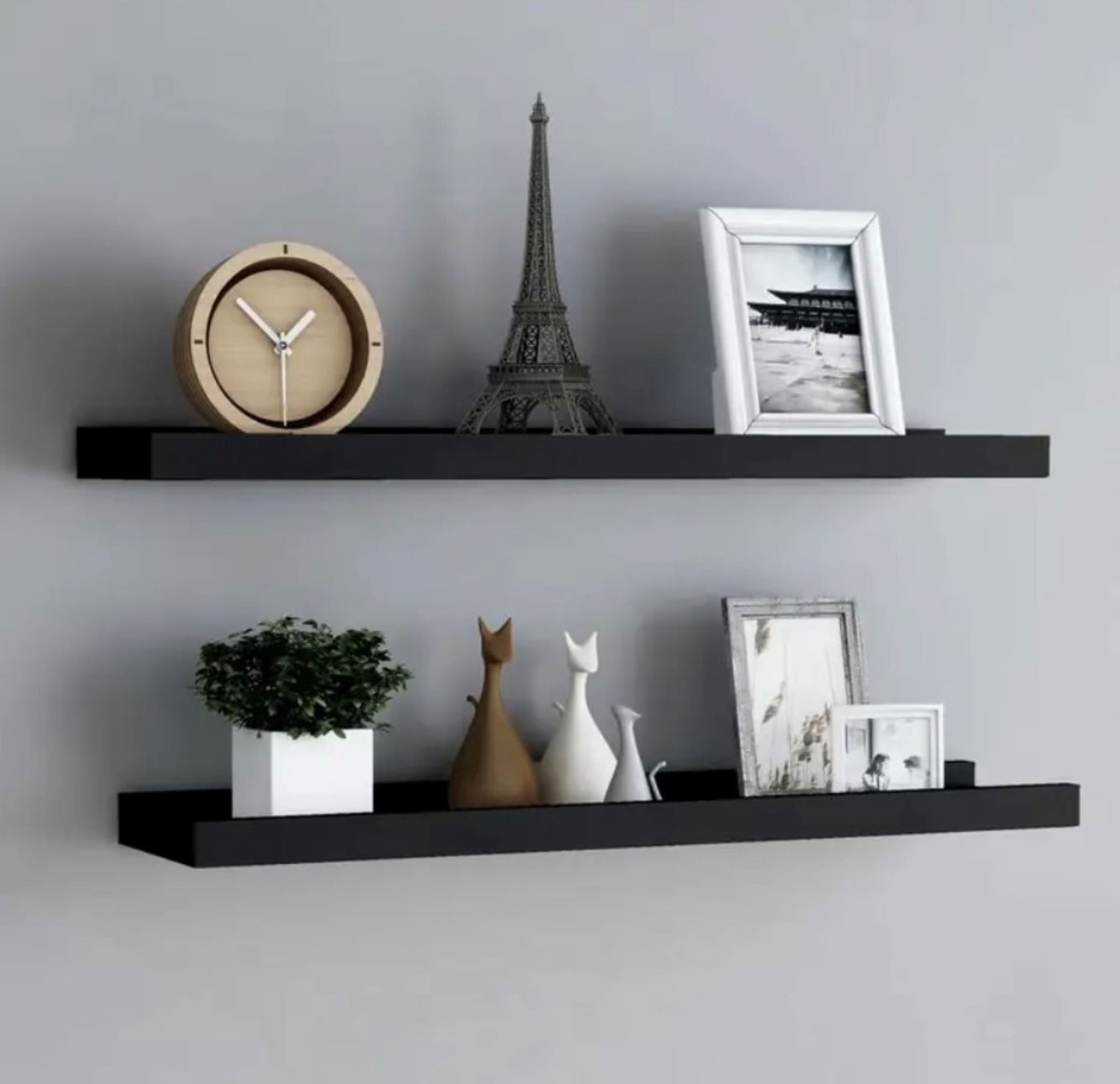fotoplank-77 cm lang-zwart-fotolijst-boekenplank-rek-kruidenplank-foto-wandplank-rek