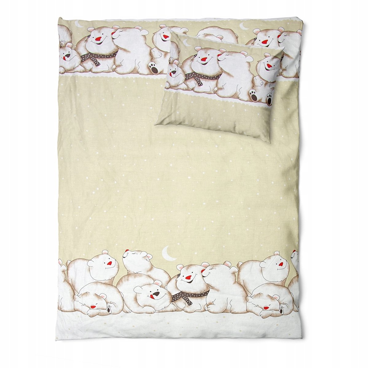 Kinderbeddengoed 160x100cm 2-delig, Katoen, Polar Beer Beige