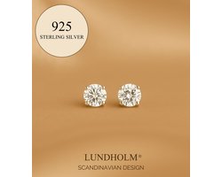 Lundholm Luxe 925 Sterling Zilver Studs Oorbellen Jewellery - Oorknopjes Zilver Zirkonia 3 mm - Vrouwen cadeautjes tip my - in Luxe Geschenkverpakking