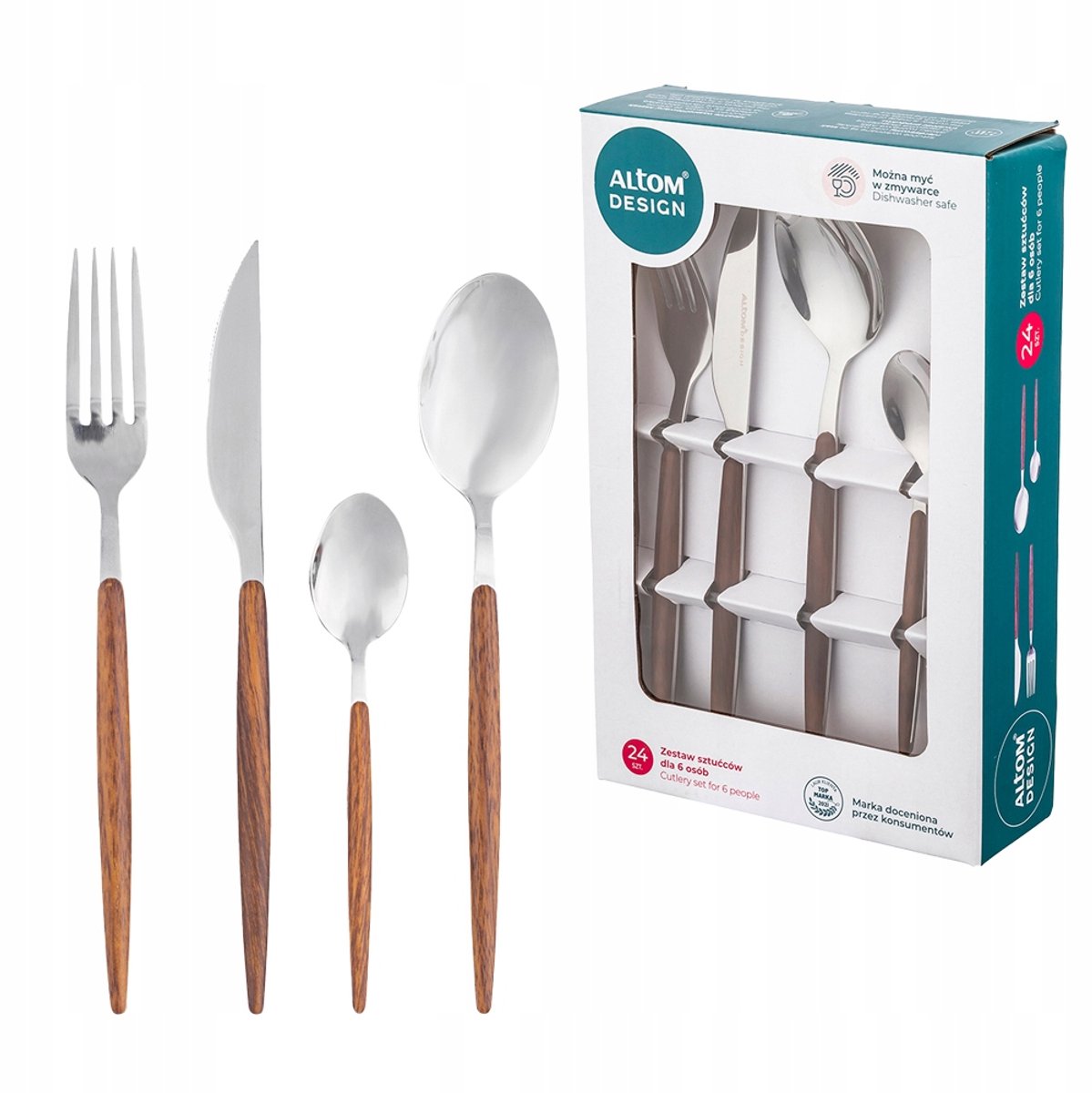 Altom Design Natural Bestekset 24 Delig voor 6 Personen - Luxe Cadeau