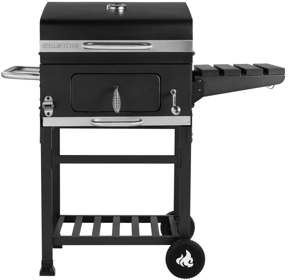 GRILLMEISTER Houtskool BBQ Kansas - Grilloppervlak: 52,5 x 40,5 cm - Kolenvat: 1,35 kg - Geïntegreerde thermometer