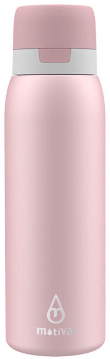 Motivai RVS Waterfles met Filter – 750ML – BPA-vrij & Herbruikbaar – Zuiveringsfles voor Schoon Drinkwater – Dubbelwandige Drinkfles – Roze
