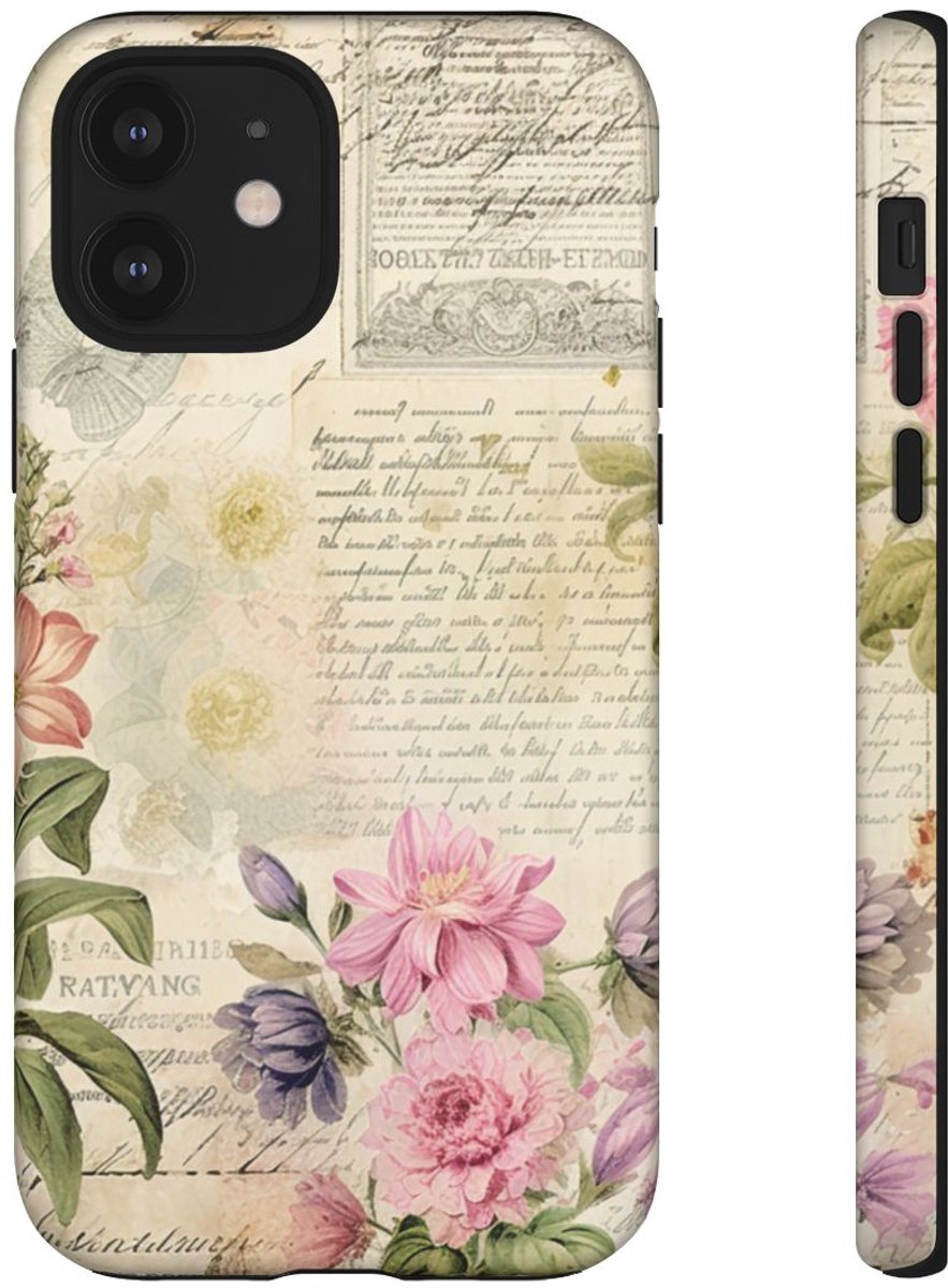 Vintage Bloemen Collage – Telefoonhoesje Geschikt voor iPhone 12