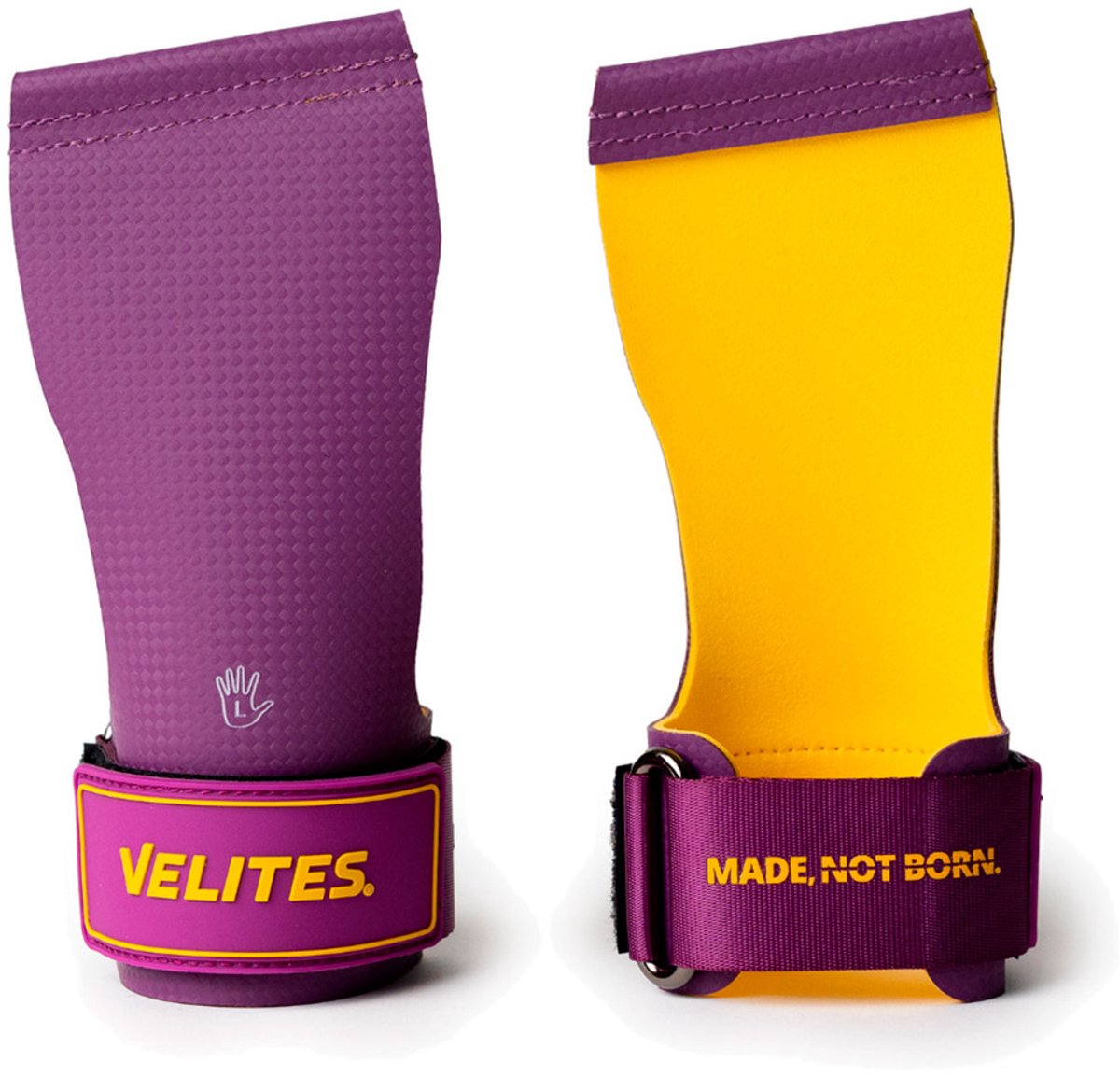 Velites Quad Ultra Hand Grips M Purple-Mustard – Fitness & Functional Training – Zonder Chalk – Pull-Ups & Bar Training