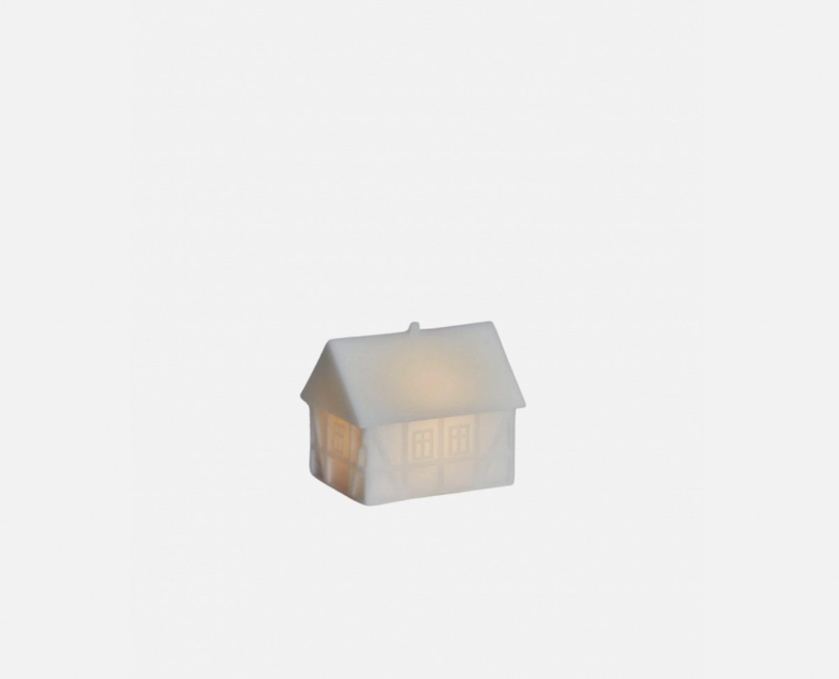 Sirius Kopenhagen Half-Timbered House - huisje dorp kerstdorp - decoratief beeld - kerst - LED kaars - wit