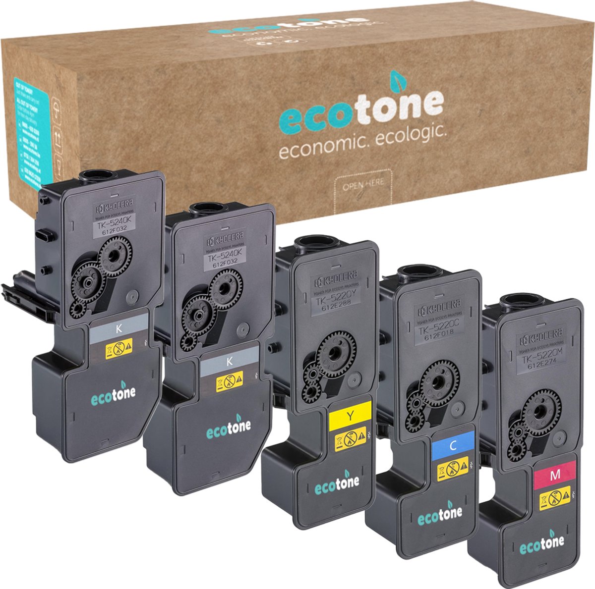 Ecopack (Replaces Kyocera TK-5240 toner) 2xBL + 1xCMY - (BL 2x4000 Pages) (CMY 3x3000 Pages)