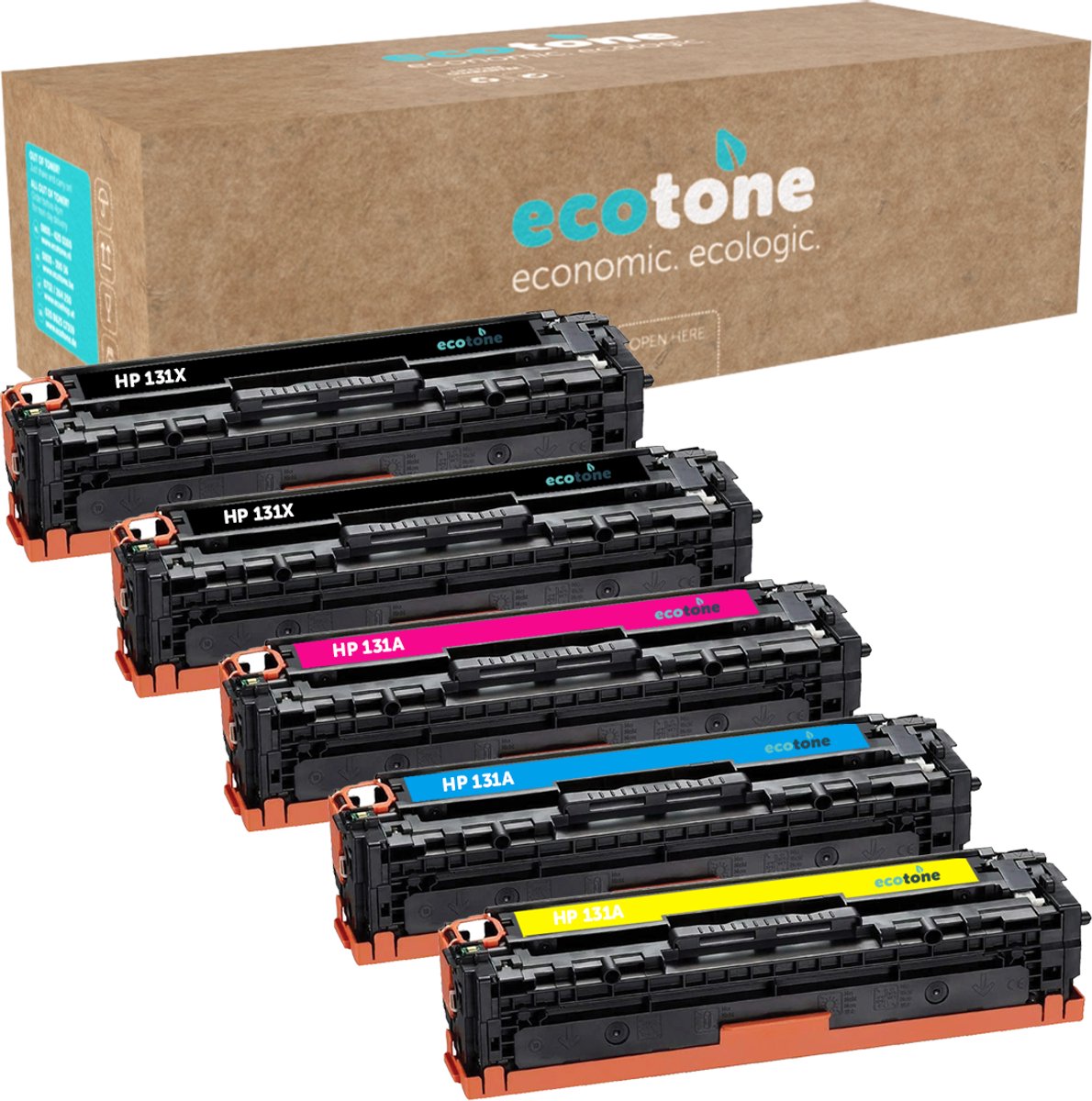 Ecopack (Replaces HP 131X/131A toner) 2xBL + 1xCMY - (BL 2x2400 Pages) (CMY 3x1800 Pages)
