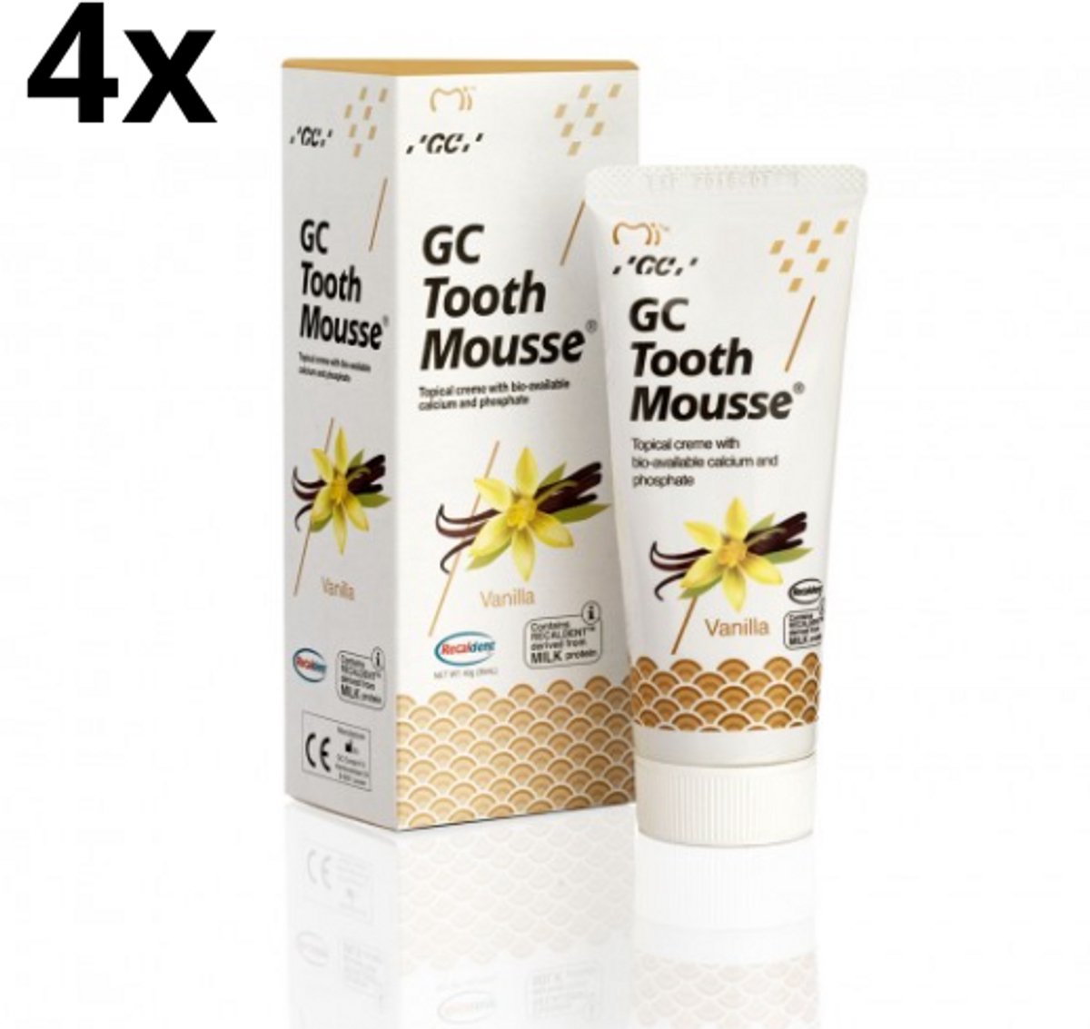 GC Tooth Mousse Vanille - 4 stuks - Voordeelverpakking